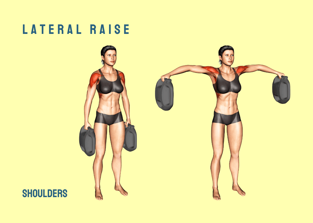 Woman performing a lateral raise with AguaForce water weights